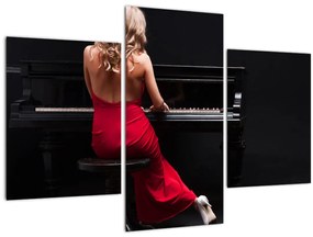Obraz ženy hrajúce na klavír (90x60 cm)