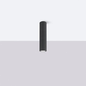 Stropné svietidlo Karbon, 1x čierne kovové tienidlo, (30 cm)