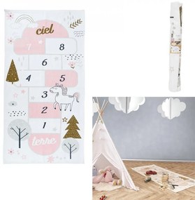 HOME DECO KIDS Dievčenská hracia podložka Cieľ jednorožec – ružový herný koberec