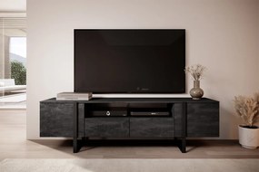 Stolík pod TV Verica 200 cm s otvorenou policou - charcoal / čierne nožičky