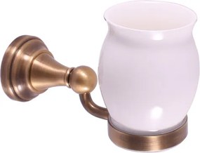 Slezák - RAV Držiak kefiek keramický MORAVA RETRO - MKA0201SM, Stará mosadz (Bronz)