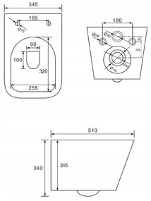 Mexen TEO Rimless wc misa závesná so sedátkom + bidet TEO, biela, 30850700+35855100