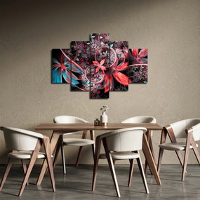 Abstraktný obraz exotických kvetov (150x105 cm)