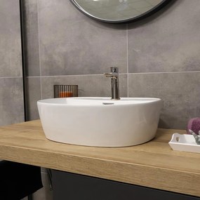 Mereo Lota, umývadlo na dosku s prepadom, 500x380x150 mm, oválne, keramické, MER-UC503815