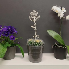 AMADEA Drevený zápich kvetina - Smile, dĺžka 28 cm