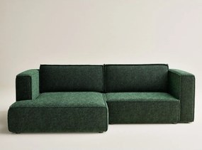Tmavozelená ženilková rozkladacia/s úložným priestorom rohová pohovka (ľavý roh/s leňoškou) Velto – Maison de Rêve
