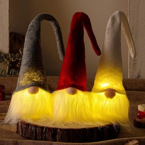 Tutumi Tutumi, LED vianočný svietiaci škriatok 40cm YX039, šedá, CHR-09633