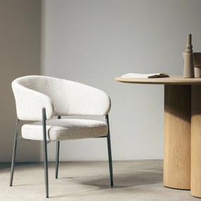 Designové čalouněné jídelní křeslo Umbra béžové/šedé