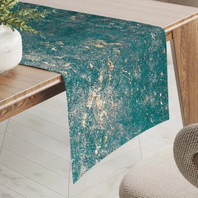 Biante Zamatový behúň na stôl Isabela IBL-007 Gold Design petrolejový 35x180 cm
