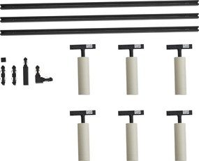 Moderný koľajnicový systém so 6 bodovými svetlami béžový 1-fázový - Slimline Uzzy