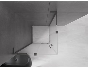 Mexen Velar L Duo, sprchový kút s posuvnými dverami 90 x 90 cm, 8mm sklo námraza, brúsený grafit, 871-090-090-02-33-66