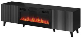 TV stolík s elektrickým krbom HAER - antracitový