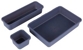 VILDE Súprava 8 kusov organizérov do zásuvky, antracitová, MODULAR 31 cm x 46 cm x 4,5 cm