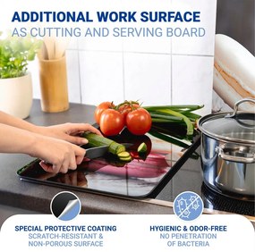 Sada 2 sklenených krytov na sporák Wenko Macarons