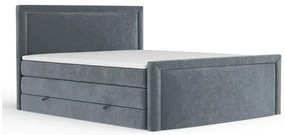 Tmavosivá boxspring posteľ s úložným priestorom 140x200 cm Lavenda – Maison de Rêve