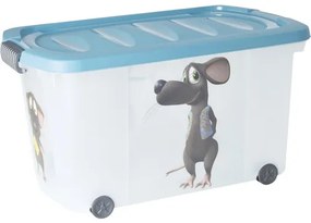 Úložný box na kolieskach plastový s vekom Myš 45 l