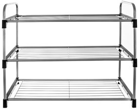 Kovový stojan na topánky v striebornej farbe - Orion