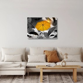 Sklenený obraz žltého dáždnika (70x50 cm)