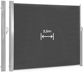 Skladacia bočná markíza 350x180 cm Zástena na ochranu súkromia na záhradu alebo terasu Antracit