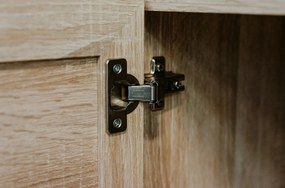 Široká skrinka 3-dverová Bali, dub sonoma/výplet