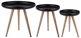 Kovové okrúhle odkladacie stolíky v súprave 3 ks Tripod – Leitmotiv