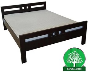 Posteľ Prezident 140x200 drevo jelša, farba wenge