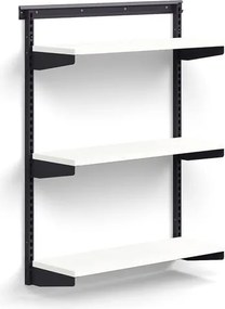Nástenný regál RELY, základná sekcia, laminátové police, 1221x900x300 mm, antracit/biela