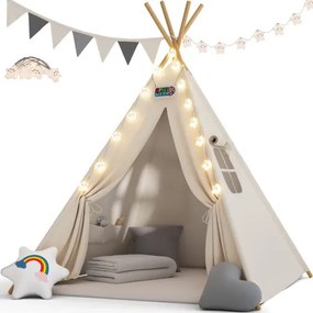 InternetovaZahrada Detský stan Teepee 160x130x130cm - biely