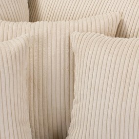 Krémovobiela menčestrová rohová pohovka (ľavý roh) Ariella – Ropez