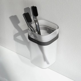 Sklenený pohár na zubné kefky AM.PM Func A8F34322 nástenný, čierny