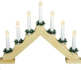 LED Drevený svietnik Advent, 7x LED, 41 x 30 x 5,5 cm