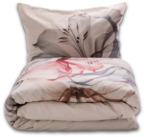 Obliečky zo zmesi bavlny a ľanu Ľalia, 160 x 200 cm, 2 ks 70 x 80 cm