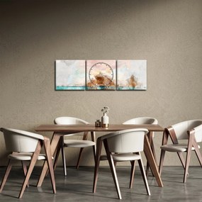 Obraz - Maledivy, drevené mólo (s hodinami) (90x30 cm)