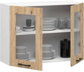 Horná kuchynská skrinka OLIWIA W80 H580 biela / dub artisan