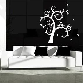 Sablio Samolepka na stenu: Strom s ptáčky - 90x90 cm