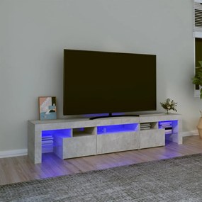 TV skrinka s LED svetlami betónová sivá 200 x 36,5 x 40 cm 3152813