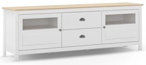 Biely TV stolík z borovicového dreva 180x59 cm Misti – Marckeric