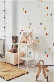 Samolepka do detskej izby sada konfety červená, žltá, tyrkysová, šedá 5cm