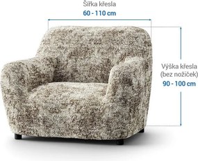 Bielastické poťahy MARMO béžové kreslo (š. 60 - 110 cm)