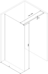Mexen Kioto, sprchová zástena 80 x 200 cm, 8mm sklo s rebrovým vzorom, chrómový profil, 800-080-101-01-09