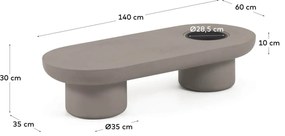 Vonkajší stolík tamini 140 x 60 cm sivý MUZZA