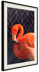 Artgeist Plagát - Flamingo Solo [Poster] Veľkosť: 30x45, Verzia: Čierny rám s passe-partout