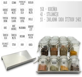 Orion Súprava 16ks koreničiek HERMES 100ml + 4ks organizér na koreničky VASKY - NEREZ + súprava 24ks štítkov