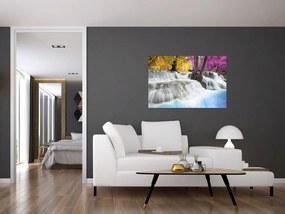 Obraz Erawan vodopádu v lese (90x60 cm)