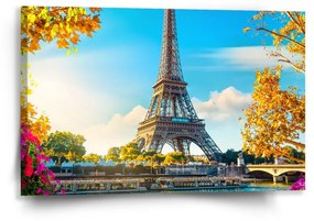 Sablio Obraz Paríž Eiffelova veža Flowers - 60x40 cm