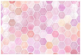 Samolepiaca tapeta ružový hexagón vzor