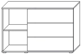 Komoda so zásuvkami Giovanni CH-1D/3DR - dub artisan / biela