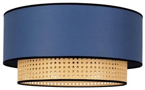 Duolla - Stropné svietidlo BOHO 1xE27/15W/230V pr. 45 cm modrá/ratan