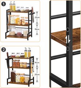 Stolový kuchynský regál Vasagle Noby 43 cm hnedý/čierny