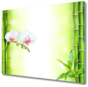 Sklenená doska na krájanie Orchid a bambus 60x52 cm